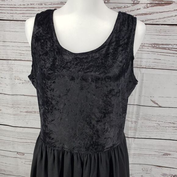 Dana Scott Vintage Black Velvet Dress Jacket Set Size 13/14 - Picture 5 of 12